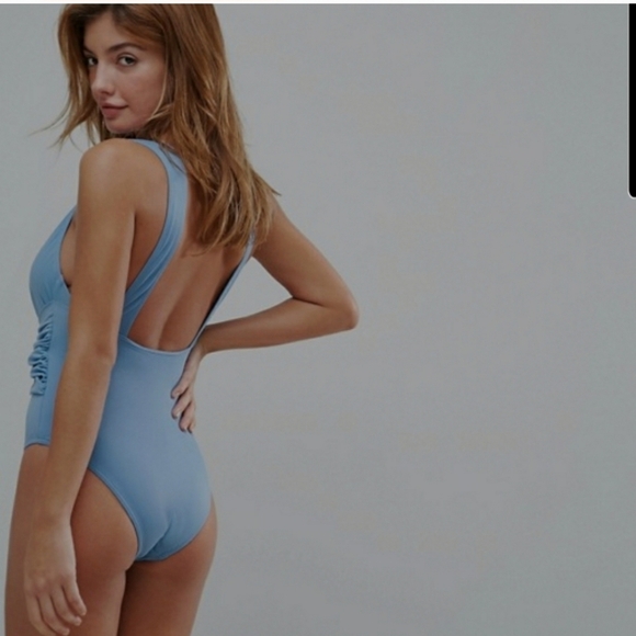 ASOS Swim Green Plunge Neckline Bathing Suit 4 - Picture 10 of 10